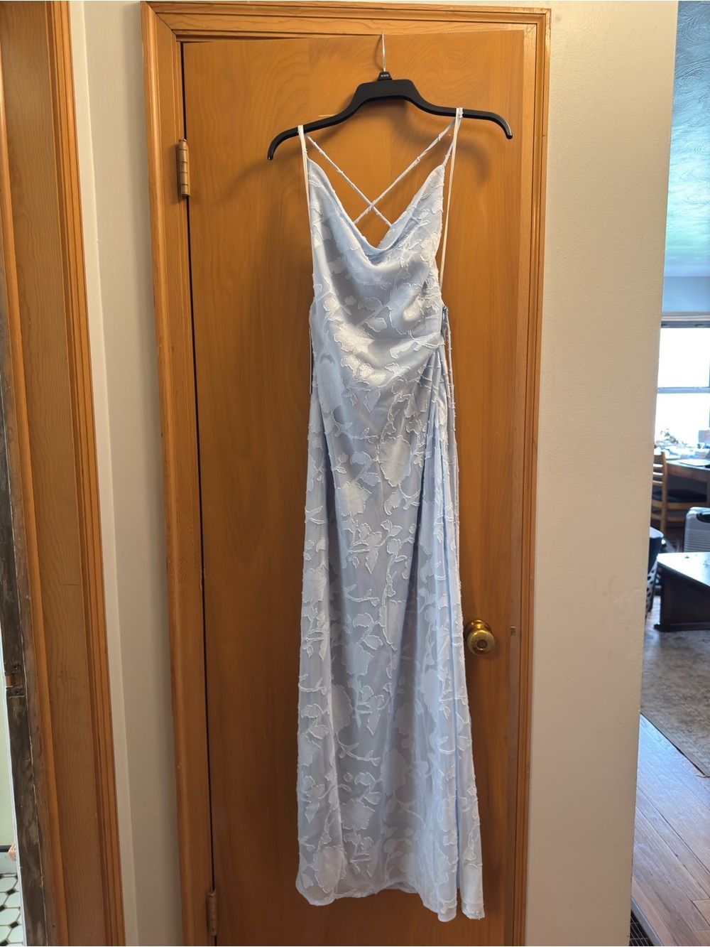 NWT Celena Maxi Dress Blue Burnout Princess Polly - Picture 3 of 5